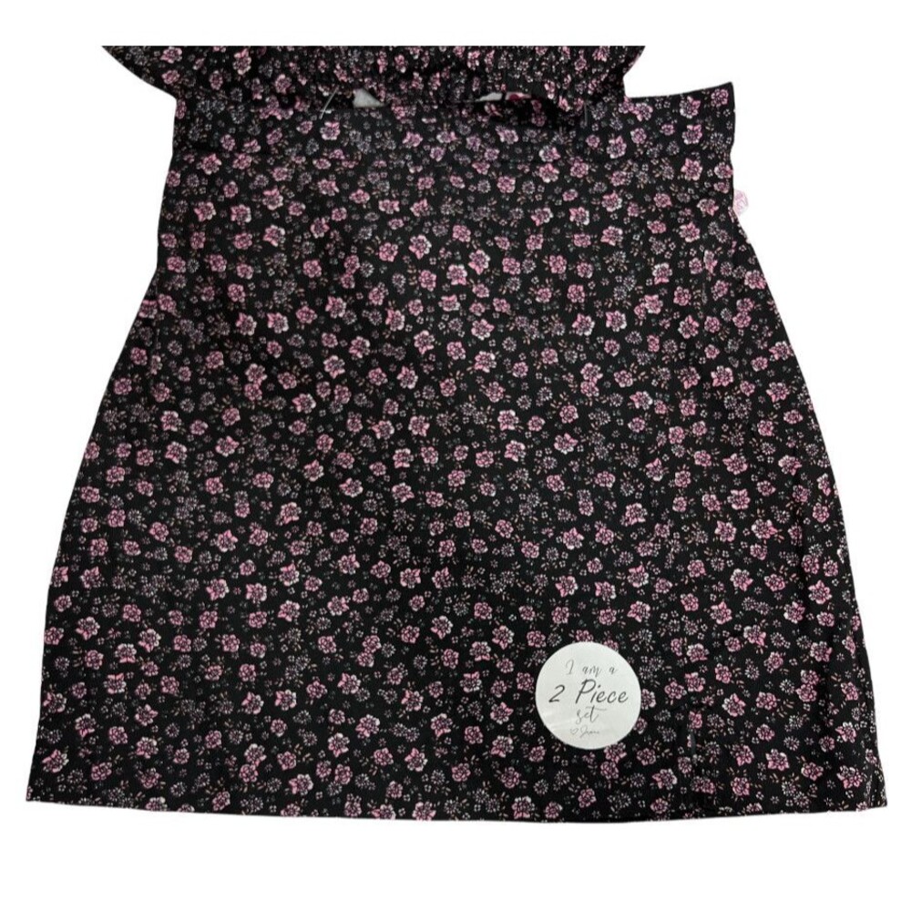 Japna Kids Girl's 2 Pieces Set - Skirt & Cropped Top Size 12 Black Floral - Picture 5 of 8